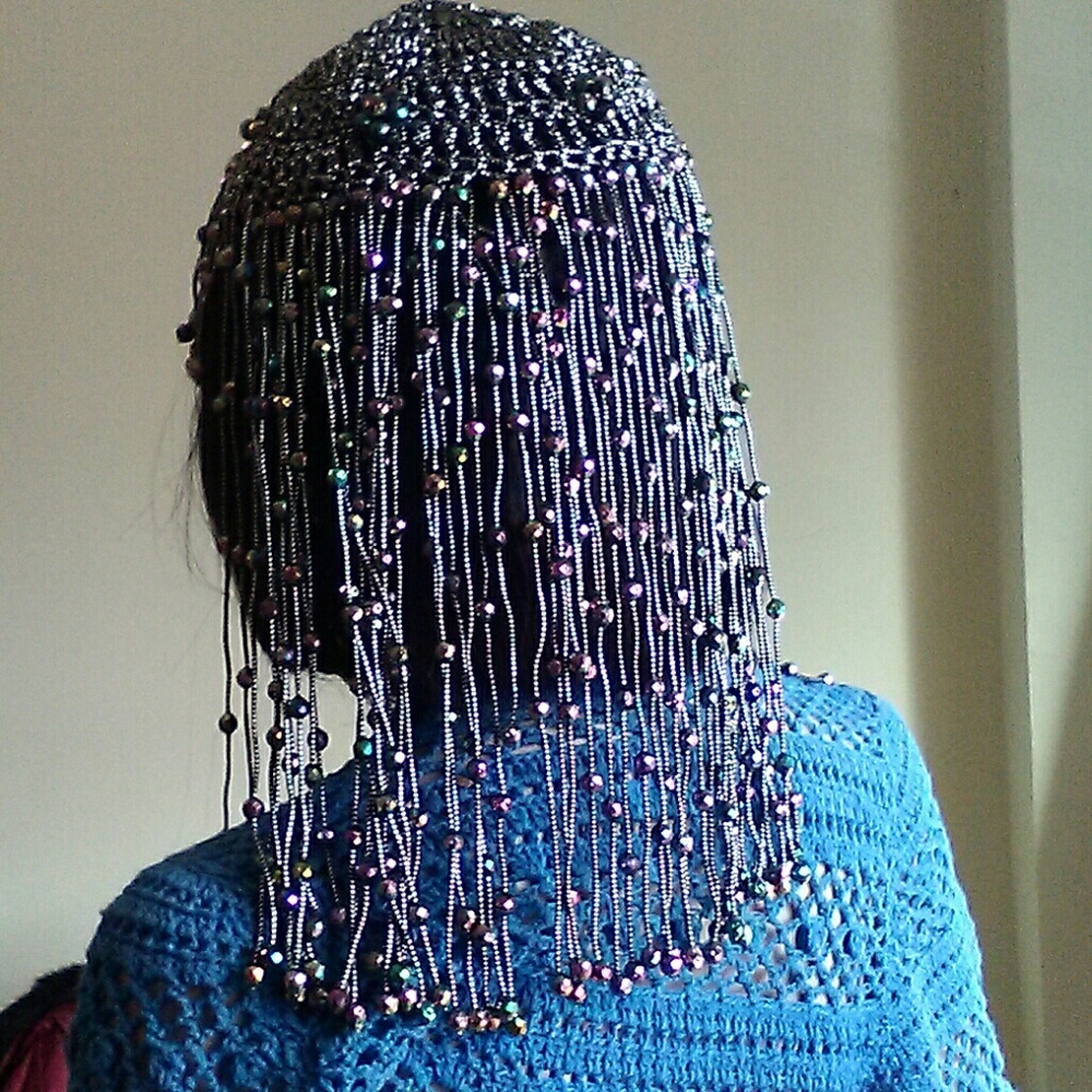 Flapper Crystal & Beaded Headress